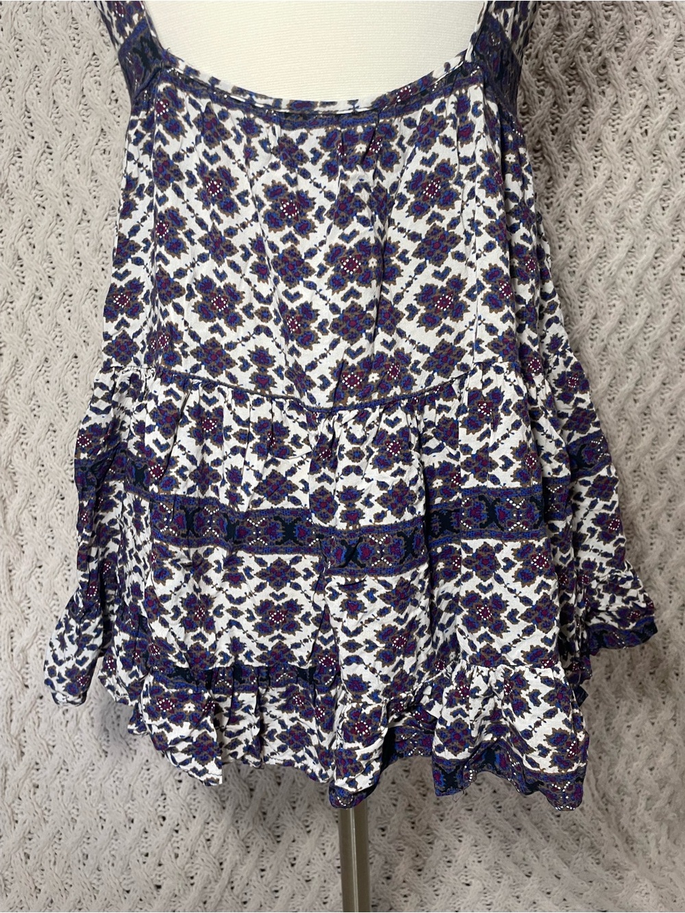 Brandy Melville Purple and White Floral Mini Dress one size - Picture 5 of 10